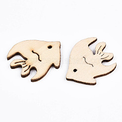 Ungefärbte Naturholzcabochons WOOD-S058-026