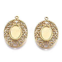 Cabochon-Fassungen für Anhänger aus Edelstahl 304 STAS-T060-43G