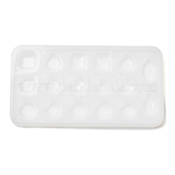 Quadratische/Pferdeauge/Tropfen-Silikonformen mit facettierten Edelsteinen und Cabochons zum Selbermachen DIY-G099-02B