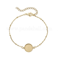2 Stück 2 Farben 304 Edelstahl runde Cabochon-Fassung Armbänder BJEW-JB11091