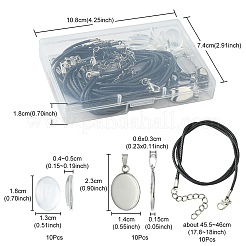 Bausatz zum Selbermachen einer leeren Kuppelanhänger-Halskette DIY-YW0006-50