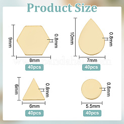 160 Stück Messing-Cabochons im 4-Stil KK-OC0001-39