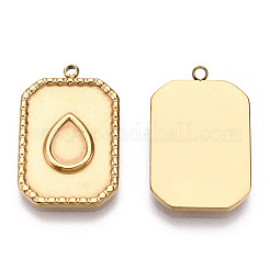 Cabochon-Fassungen für Anhänger aus Edelstahl 304 STAS-T060-51G