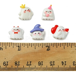 10 Stück 5 Stile Halloween opake Harz Decoden Cabochons CRES-FS0001-14