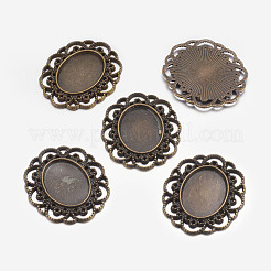 Tibetischen Stil Cabochon-Fassung TIBEP-EA079YKG-AB-LF