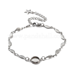 Anlaufgeschützte Fassungen für Gliederarmbänder aus Edelstahl 201 MAK-K023-01A-P