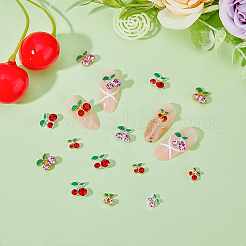 48 Stück 12 Stile Kirschlegierung Strass Cabochons MRMJ-FH0001-29