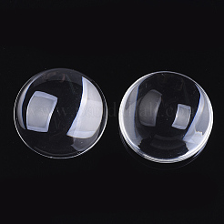 Transparente Glas Cabochons GGLA-R026-45mm-B