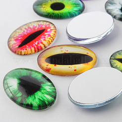 Drachenauge Thema Ornamente Glas ovale Flatback Cabochons GGLA-A003-18x25-WW