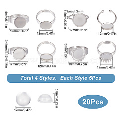 DIY Blanko-Set zur Herstellung halbrunder Fingerringe DIY-SC0021-13