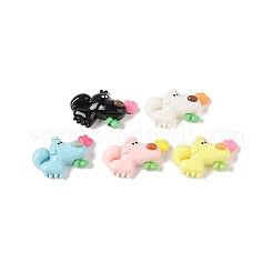 Undurchsichtige Harz-Hunde-Decoden-Cabochons RESI-S391-23