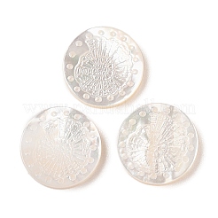 Natürliche weiße Muschel-Cabochons geschnitzt SSHEL-C012-22A