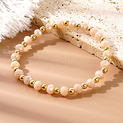 Natürliche Pfirsich Mondstein Perlen Stretch für Frauen MC1520