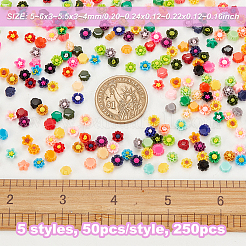 250 Stück 5 gestylte Cabochons aus undurchsichtigem Harz MRMJ-OC0003-60