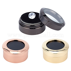 3 Stück lose Diamantboxen aus Legierung und Edelstahl in 3 Farben CON-FG0001-07