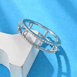 Originaldesign 925 Sterling Silber Loop Ring Fassungen FIND-Z078-01P