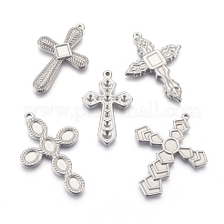 Anlaufgeschützte Anhänger aus 304er Edelstahl mit Strass-/Cabochonfassung STAS-E445-18
