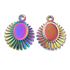 Ionenplattierung (IP) 304 Edelstahl Anhänger Cabochon-Einstellungen STAS-L020-013RC