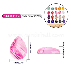 Natürlicher gebänderter Achat / gestreifte Achat-Cabochons G-FH0001-06