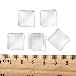 Transparent klares Glas Quadrat Cabochon GGLA-A001-15mm
