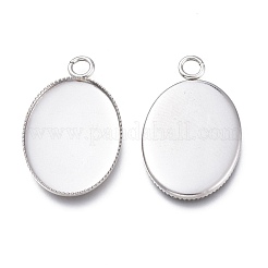 Anlaufgeschützte Cabochon-Fassungen für Anhänger aus Edelstahl 304 für Modeschmuck STAS-M283-03P-D