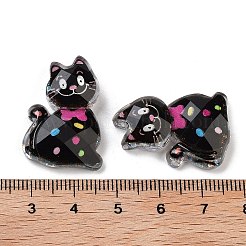 Transparente Harzschleifen-Kätzchen-Decoden-Cabochons RESI-M045-07C