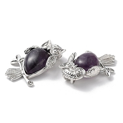 Natürliche Amethyst-Tropfen-Anhänger-Strass-Fassungen G-K339-02P-02