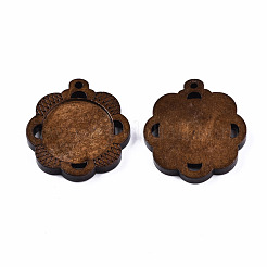 Sprühlackierte Cabochon-Einstellungen für Holzanhänger WOOD-S044-28