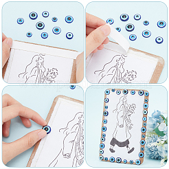 300 Stück 6 Stile Harz Böse Augen Cabochons CRES-HY0001-05