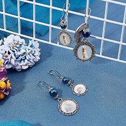 4 Set Schlüsselanhänger aus Glasperlen und Cabochons in 4 Stilen HJEW-FH0001-20