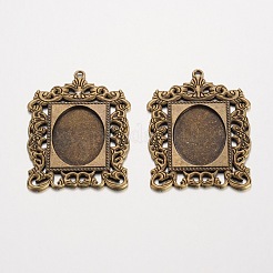 Tibetischem Stil Schlüssel Legierung Anhänger Strass & Cabochon Fassungen X-PALLOY-K109-77AB-NR