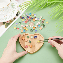 Quadratische Porzellan-Cabochons-Sets PORC-WH0009-02