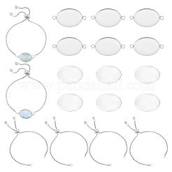 DIY Blanko-Set für ovale Kuppelgliederarmbänder DIY-UN0005-30