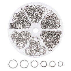 240 Stück 6 Stile 304 Edelstahl Twist Open Biegeringe STAS-UN0023-84