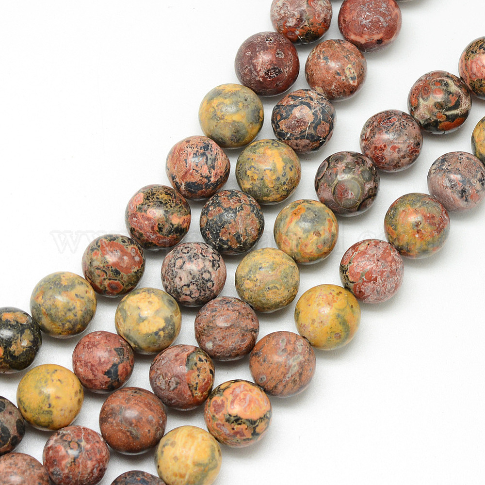 Wholesale Natural Leopard Skin Jasper Bead Strands Pandahall