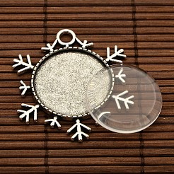 25x4 mm flache runde Blume gehärtetem Glas Cabochons und antike Bronze Messing Brosche Fassungen setzt Schmuck machen DIY-X0181-AS