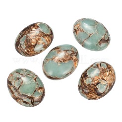 Zusammengesetzte Cabochons aus synthetischem Bronzit und Aqua-Terra-Jaspis G-R457-04
