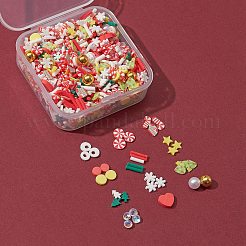 25g weihnachtliche handgefertigte Fimo-Cabochons CLAY-FS0001-14