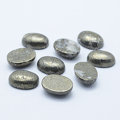 Oval natürliche Pyrit Cabochons X-G-I125-10-14x10mm