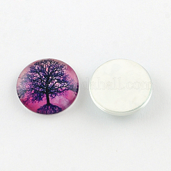 Halbrund / Dom Baummuster Glas flatback BlumeCabochons für DIY-Projekte GGLA-Q037-25mm-M28