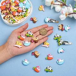 50 Stück 5 Arten undurchsichtige Harz Cabochons CRES-SZ0001-31