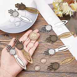 DIY Blanko Dome Lesezeichen Set mit Hamsa-Hand DIY-SC0021-03