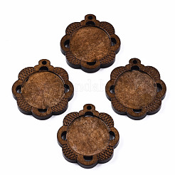 Sprühlackierte Cabochon-Einstellungen für Holzanhänger WOOD-S044-28