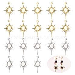 40 Stück 2 Farben Rack Plating Messing Anhänger Cabochon Einstellungen KK-BC0011-24