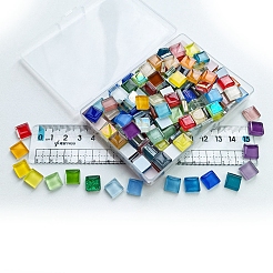 Quadrat Glas Cabochons PW-WG38939-08
