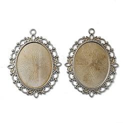 Tibetischer Stil  ovale Anhänger Fassungen TIBE-473-B-RS