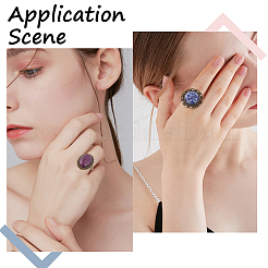 Bausatz zum Selbermachen von Edelstein-Fingerringen DIY-SC0022-30