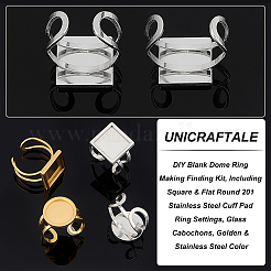 DIY Rohling Kuppel Ring Herstellung Set DIY-UN0003-98A