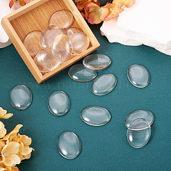 Transparentes Glas Cabochons mit flachem Rücken GGLA-TA0001-02-40x30