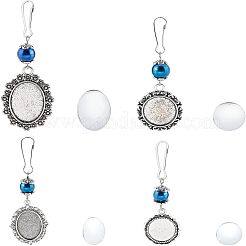 4 Set Schlüsselanhänger aus Glasperlen und Cabochons in 4 Stilen HJEW-FH0001-20